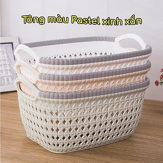 Rổ nhựa giả đan mây Việt Nhật
