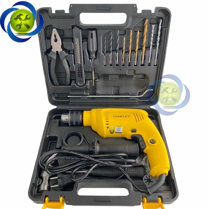 Máy khoan STANLEY SDH600KV-B1 công suất 600W hộp nhựa - 11 chi tiết