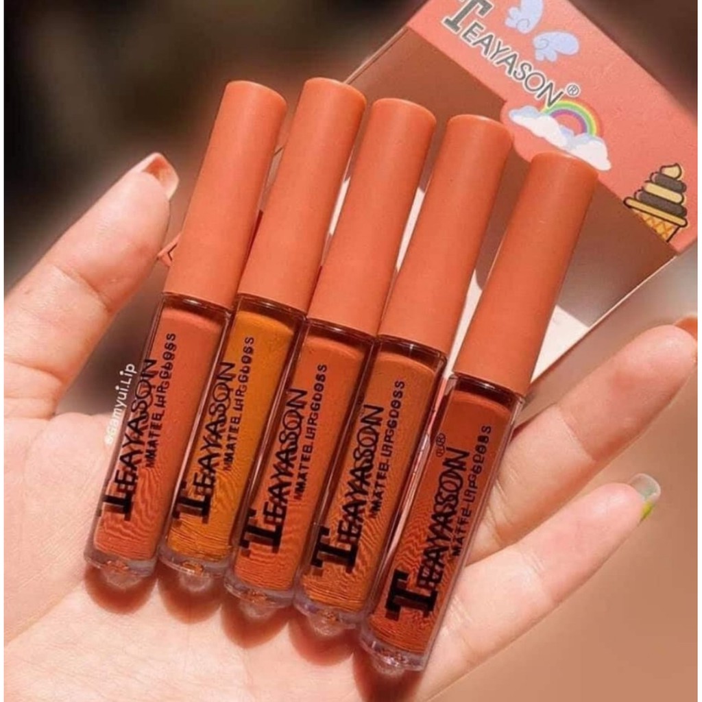 Set son kem lì teayason peach lipstick