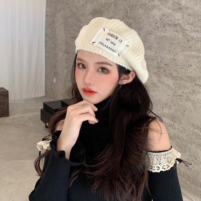 Mũ Beret Len Dệt Kim Phong Cách Thời Trang Hàn Quốc Dành Cho Nữ