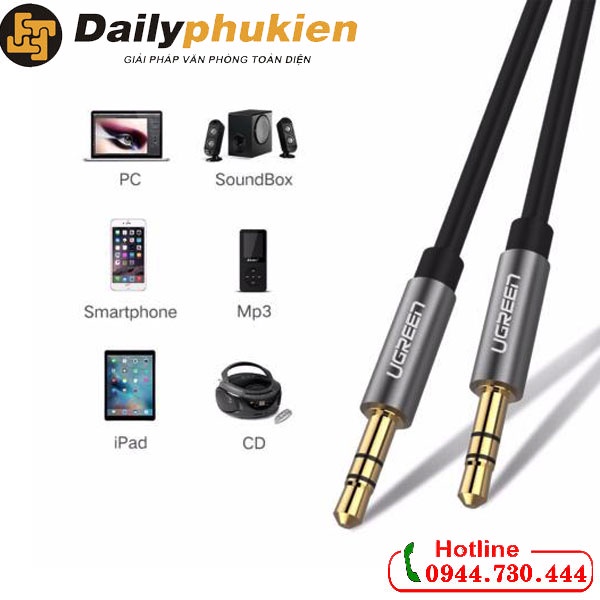 Dây loa 3.5mm 2 đầu 1m UGREEN 10733 dailyphukien