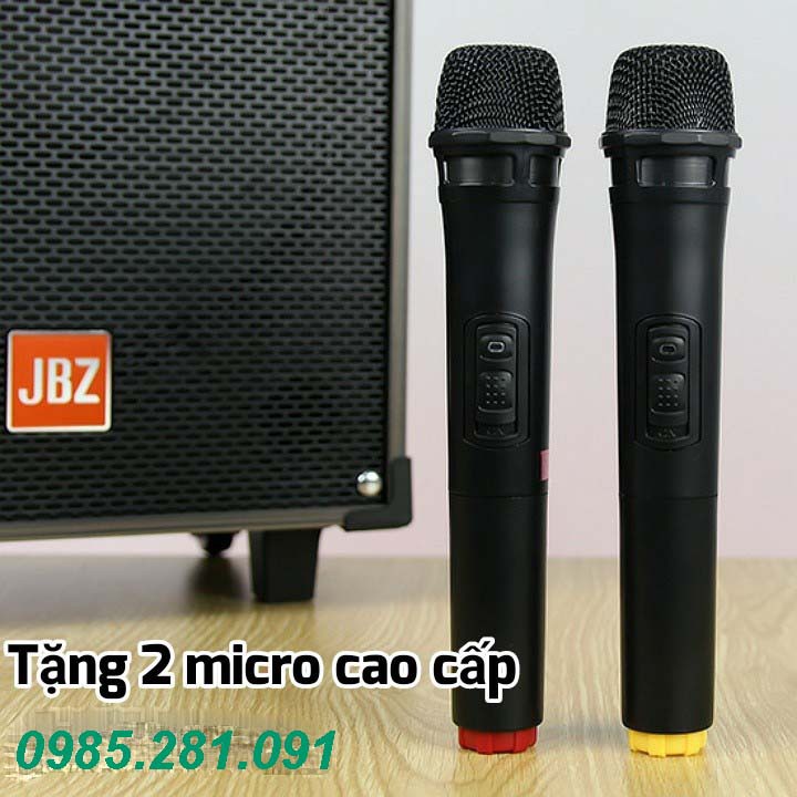 LOA KÉO JBZ NE107 DÒNG LOA KÉO KARAOKE 2 MICRO KHÔNG DÂY- LOA KẸO KÉO.