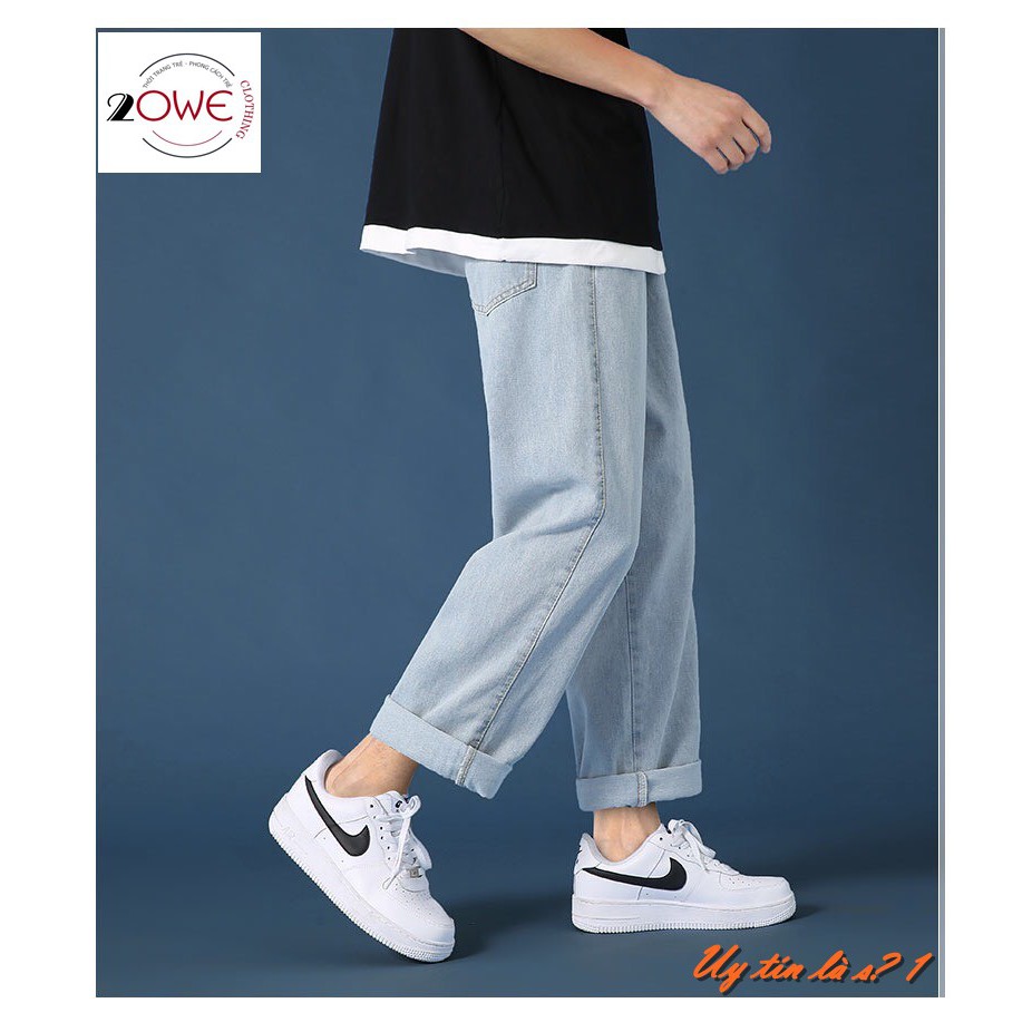 Quần jeans Baggy, quần bò nam, dáng ống suông, rộng nam TR01 style hàn quốc | BigBuy360 - bigbuy360.vn