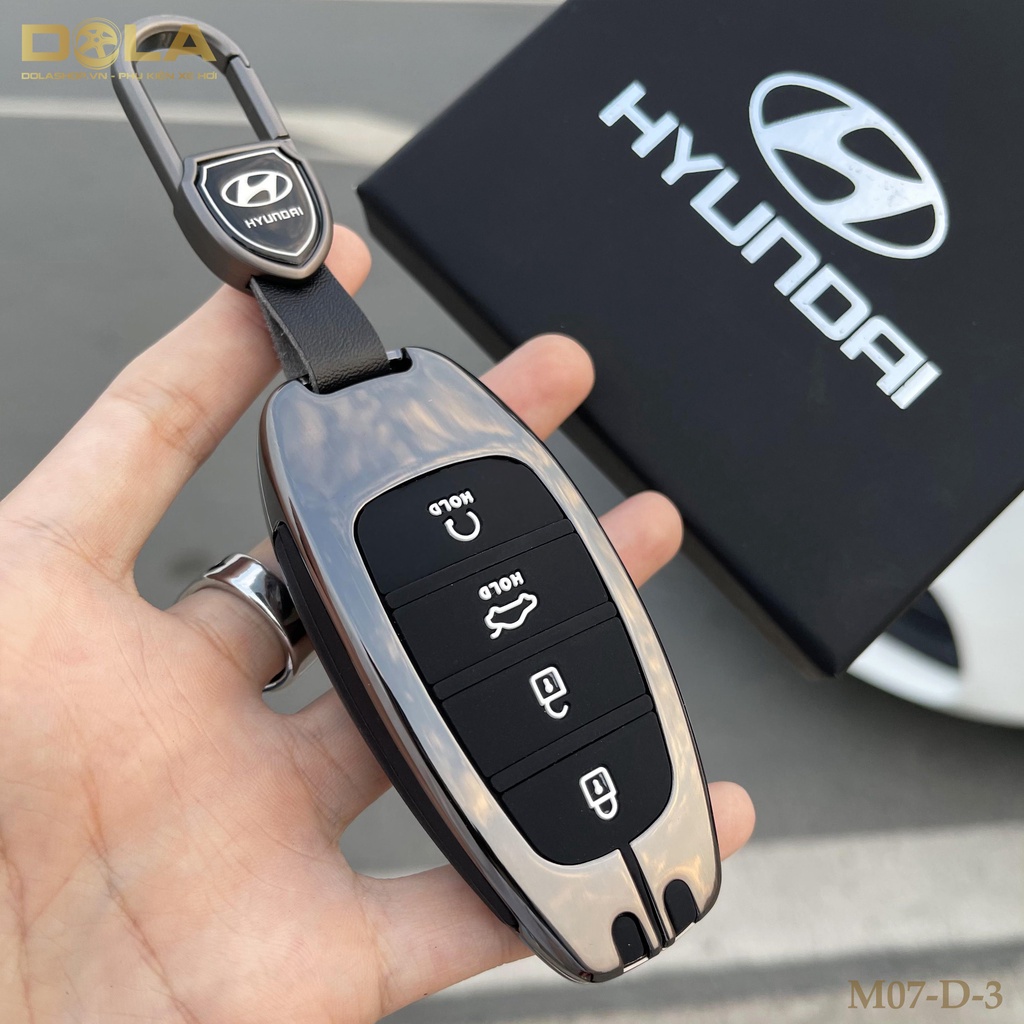 Vỏ ốp khoá xe hơi - Bọc chìa smartkey ô tô Hyundai Santafe 2021 , tucson 2022 - M07-D2 dolashop