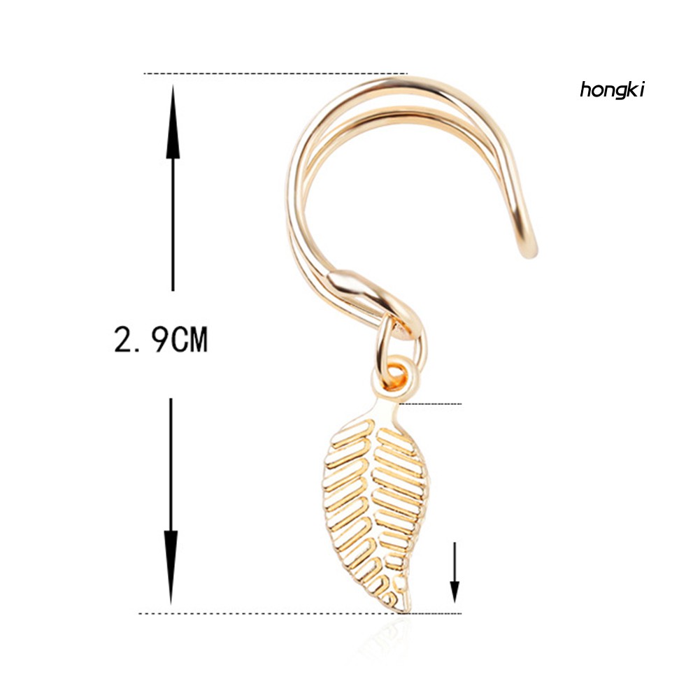 Khuyên Vành Tai Hình Chiếc Lá Thời Trang Dành Cho Nữ