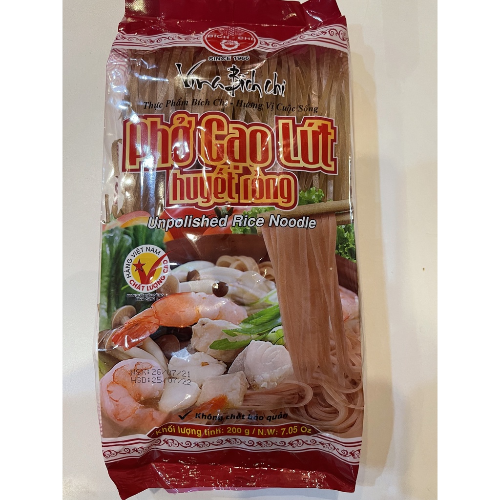 PHỞ GẠO LỨT HUYẾT RỒNG VINA BÍCH CHI GÓI 200 GRAM