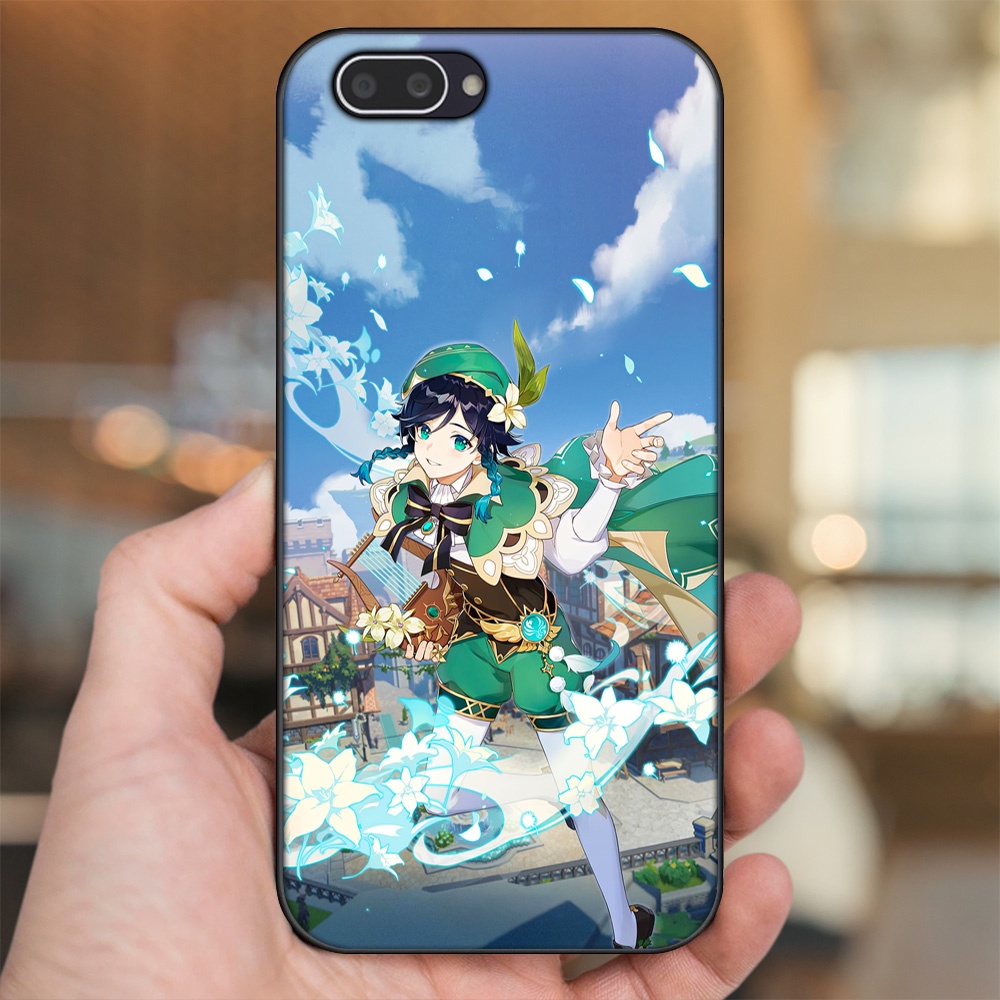 Ốp lưng Oppo A3S viền đen in hình Venti Genshin Impact