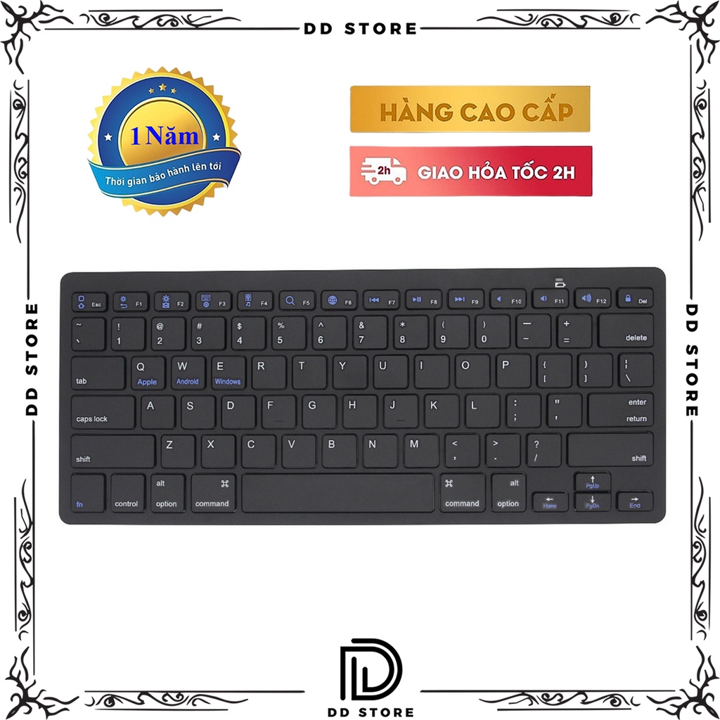 Bàn Phím Mini Bluetooth Không Dây KBM 102 Dùng Cho PC Laptop Macbook Ipad Tivi - Hàng chính hãng