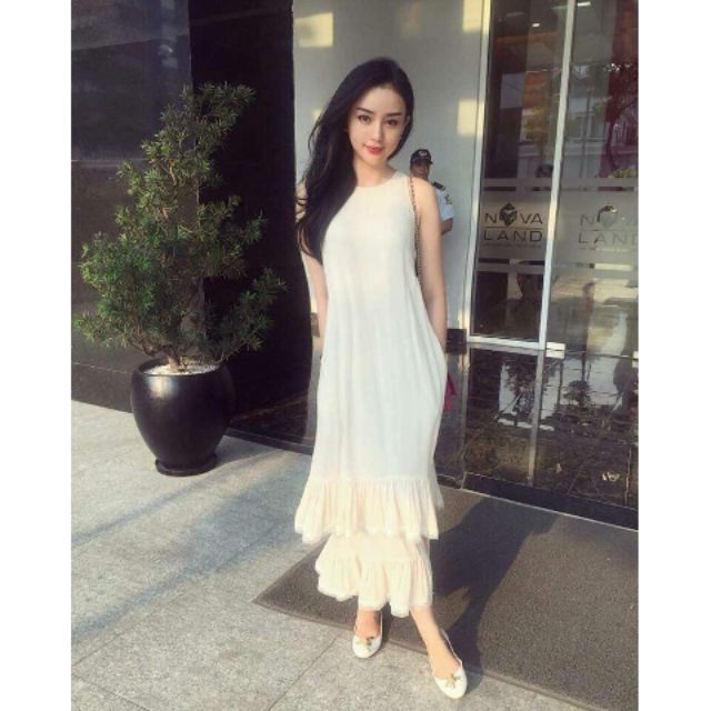 Đầm Maxi trắng AMI