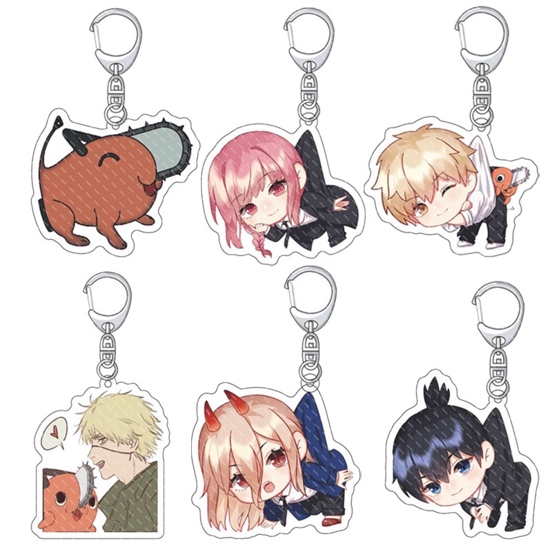 Móc khóa nhựa acrylic hình nhân vật phim hoạt hình Chainsaw man 9 kiểu tùy chọn