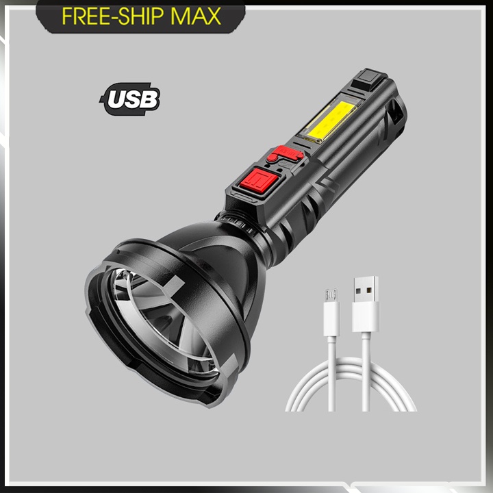 Đèn pin siêu sáng cầm tay L-822,Tích hợp LED bên hông,sạc cổng USB 5 v bền đẹp full box.GG