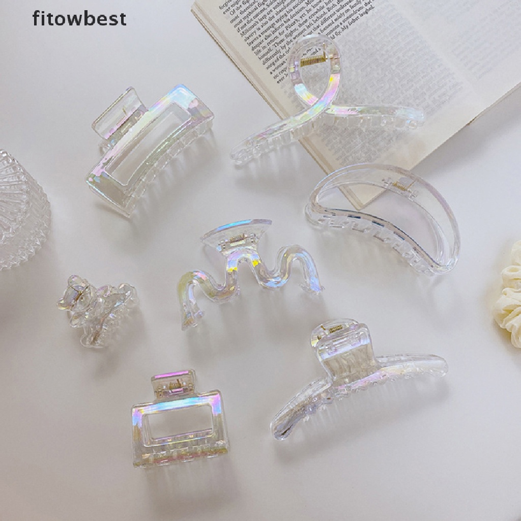 Kẹp Tóc Càng Cua Màu Laser Gradient Ngọt Ngào Thời Trang Mùa Hè Cho Nữ