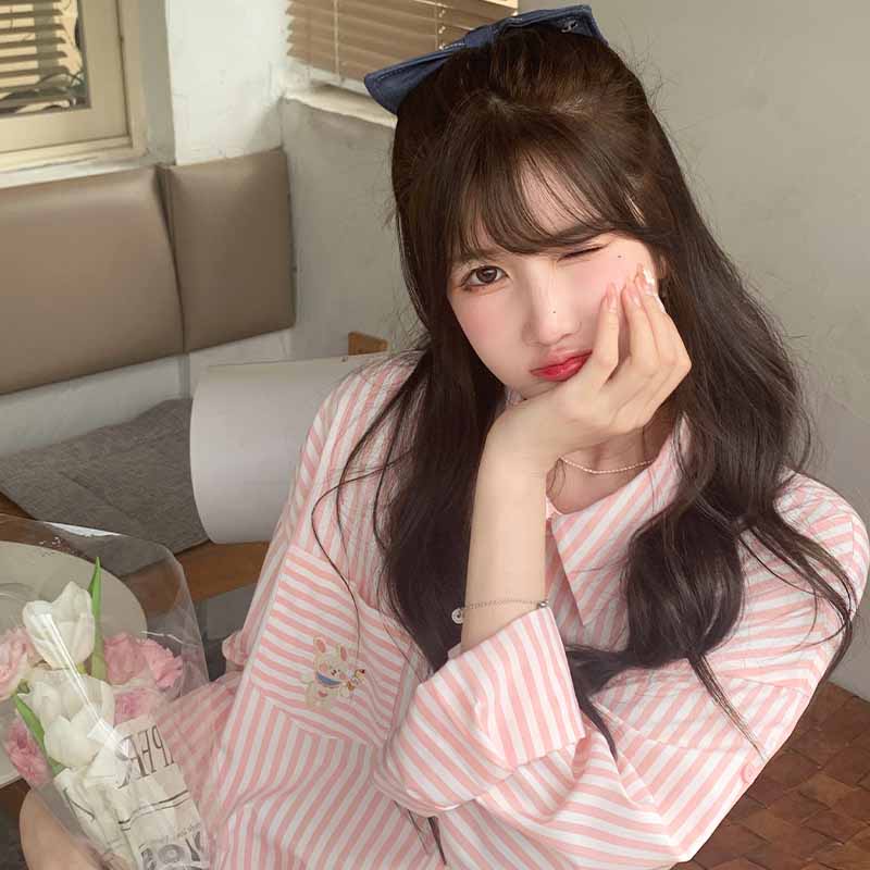 Áo sơ mi tay dài in hoạt hình phong cách mùa thu cho nữ