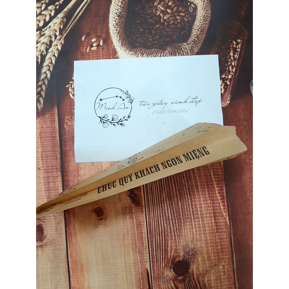 100 Túi Giấy "Ẩm Thực Đường Phố Việt"  Đựng Bánh Mì & Các loại bánh... (Giấy Thực Phẩm Kraft - ĐL: 40gms) | BigBuy360 - bigbuy360.vn