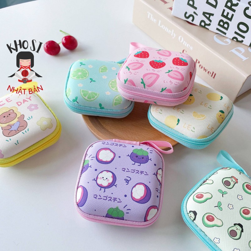 Túi đựng củ sạc - cáp sạc - tai nghe dễ thương size nhỏ