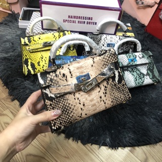 túi kelly mini vân da rắn sale