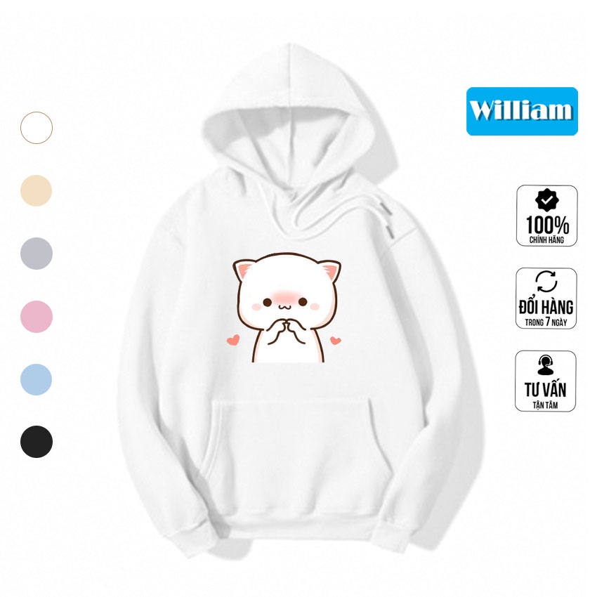 Áo hoodie nam nữ hình Mèo dễ thương chất nỉ bông dày dặn, in Pet cao cấp William - DS206