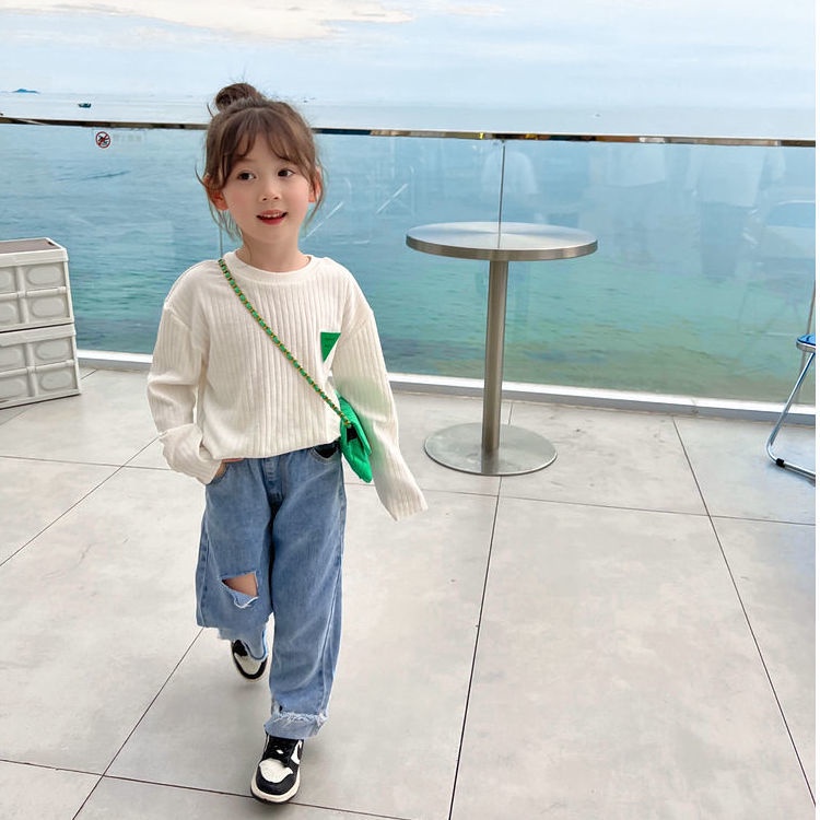 Áo Thun Tay Dài Thời Trang Xuân Thu Dễ Phối Đồ Cho Bé Gái