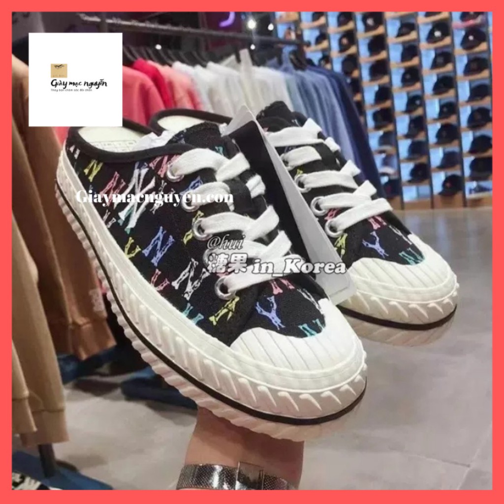 [Hàng SPF] Giày sneaker sục đạp gót nữ độn đế in NY Play Sport phong cách ulzzang Hàn Quốc siêu Hot đi cực xinh TH-50