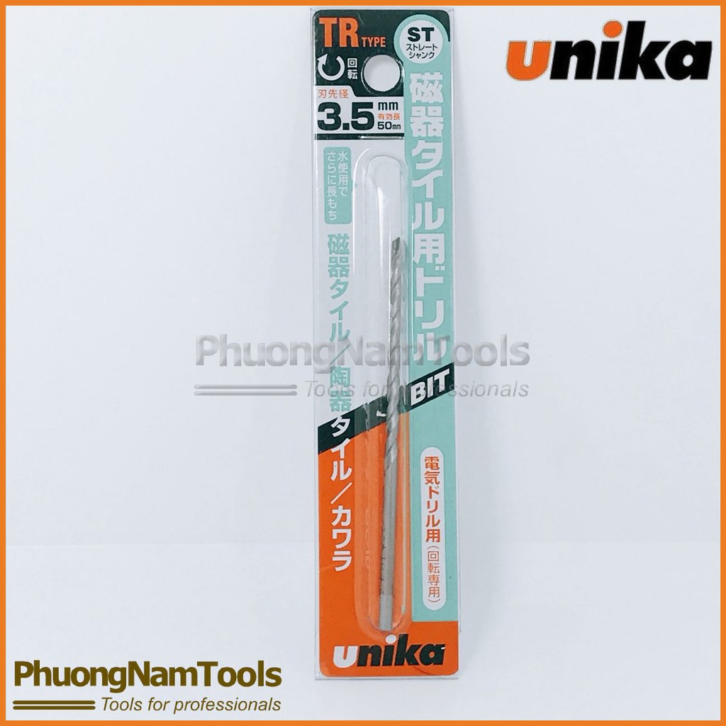 Mũi khoan gạch men, tường 3.5x85mm - Unika đuôi tròn - mã TR