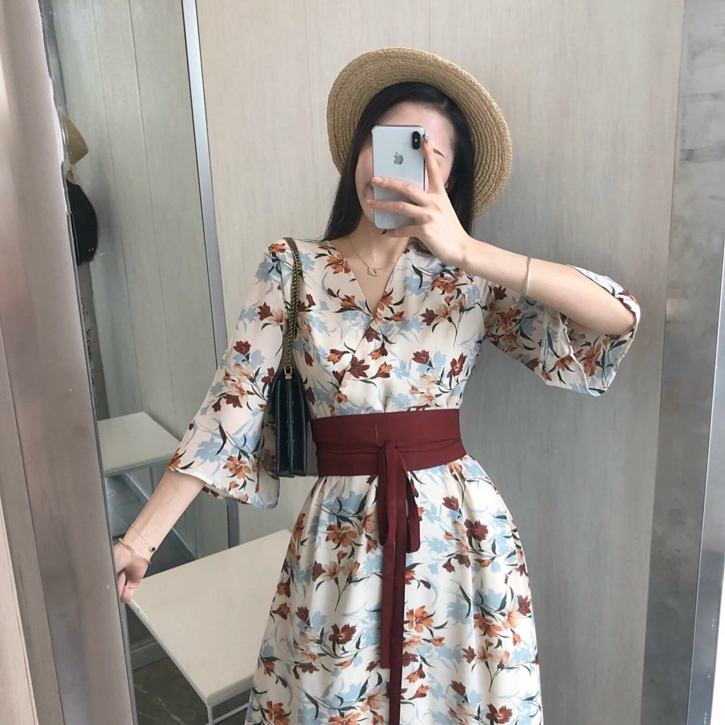 Đầm PERTY họa tiết hoa thời trang mùa hè Hàn Quốc mới quyến rũ dành cho nữ