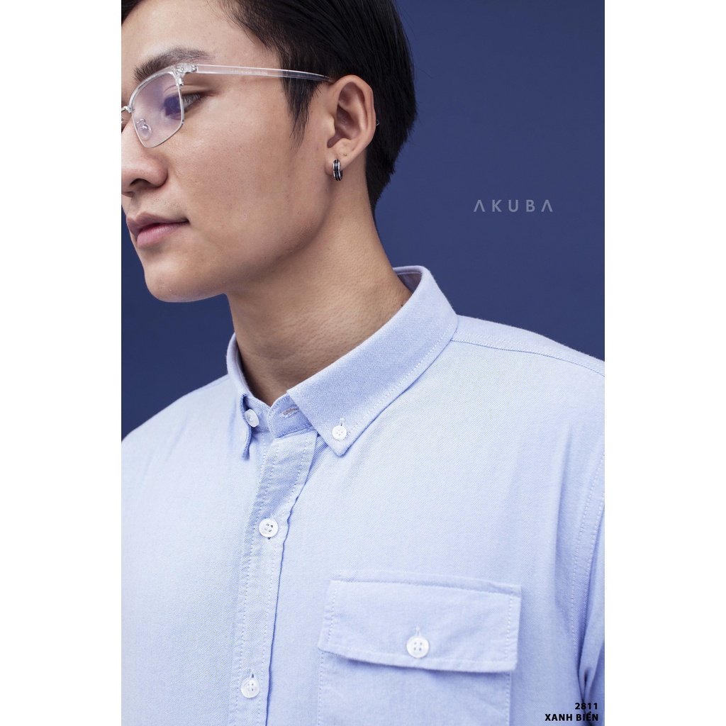 Áo sơ mi Akuba công sở form slimfit chất cotton thấm hút tốt 2811