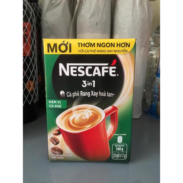 Hộp Nescafe 3in1 xanh / cafe sữa