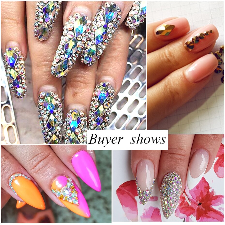 Hộp đá đính 3D trang trí móng tay nghệ thuật