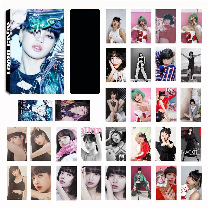 (không hộp) Bộ ảnh lomo BLACKPINK LISA ROSE JENNIE JISOO 30 tấm mẫu mới in hình idol kpop đẹp