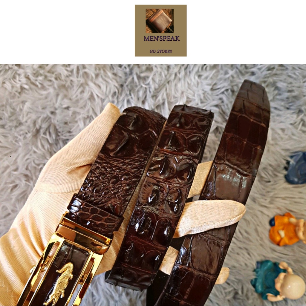 Thắt lưng nam hàng hiệu, thât lưng nam, thăt lưng da cá sấu dây gai liền nguyên con.