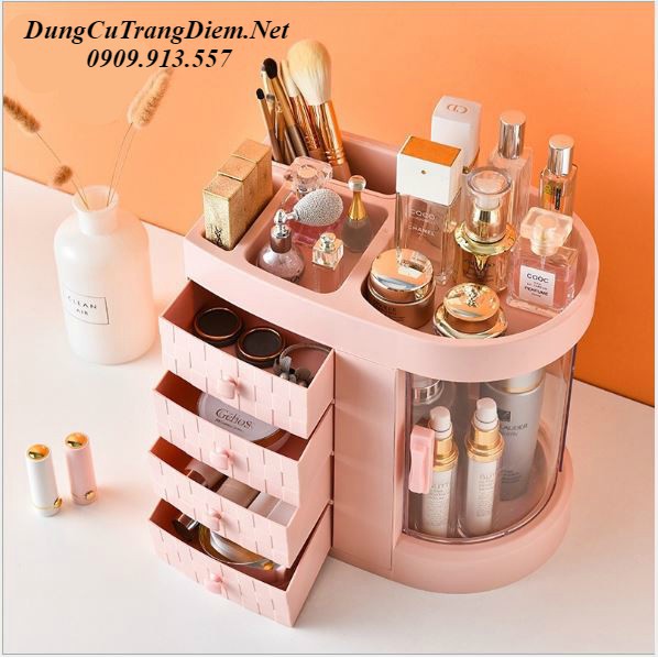 Khay Đựng Mỹ Phẩm 4 Tầng Chống Bụi Nhiều Ngăn Tiện Lợi