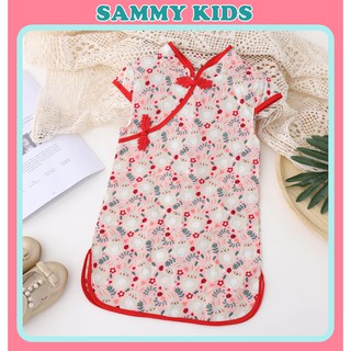 Váy sườn xám cho bé gái xinh xắn dễ thương chất đẹp Sammy Kids GV49