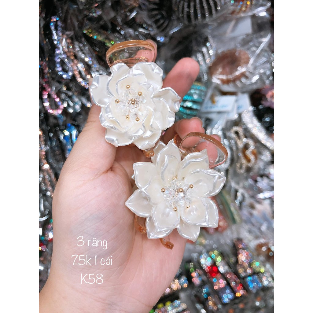 Kẹp tóc càng cua - Gắp tóc Hair clip dạng 3 - 5 răng thân kẹp trong đính hoa nhựa cao cấp