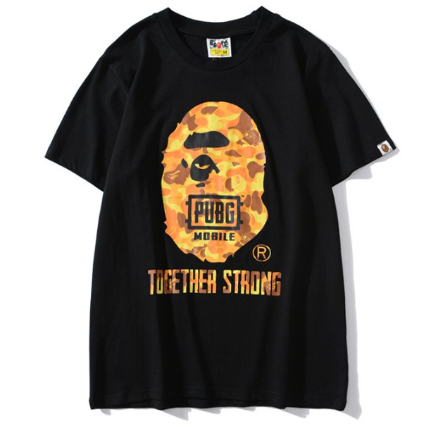 Mới Cổ Điển BAPEee X PUBG Cam Ngụy Trang Áo Len Nam Nữ Cá Mập Đầu Khỉ Vàng Sa Mạc Jakets