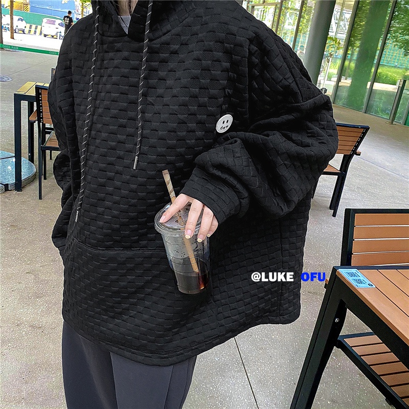 Áo khoác hoodie dáng rộng màu sắc thời trang Hàn Quốc cho cặp đôi độc đáo