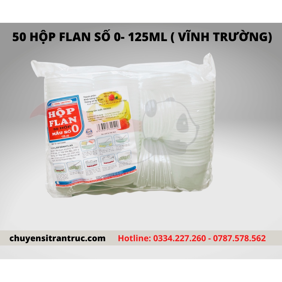 [Hàng sẵn sll]Lốc 50 Hũ/ Hộp Bánh Flan Vĩnh Trường Size Số 3,1, 2, 0, Trái Tim