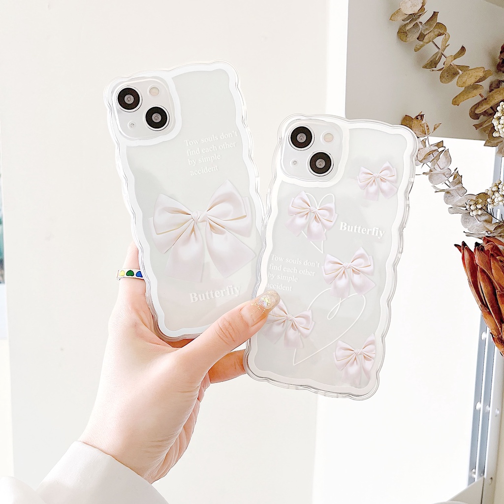 Ốp lưng iphone trong lượn sóng nơ butterfly 6/6plus/6s/6splus/7/7plus/8/8plus/x/xs/11/12/13/14/pro/max/promax/plus Shin