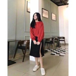 Áo tay dài croptop form rộng