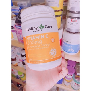 Viên nhai mềm bổ sung vitamin c healthy care 500mg úc 500 viên