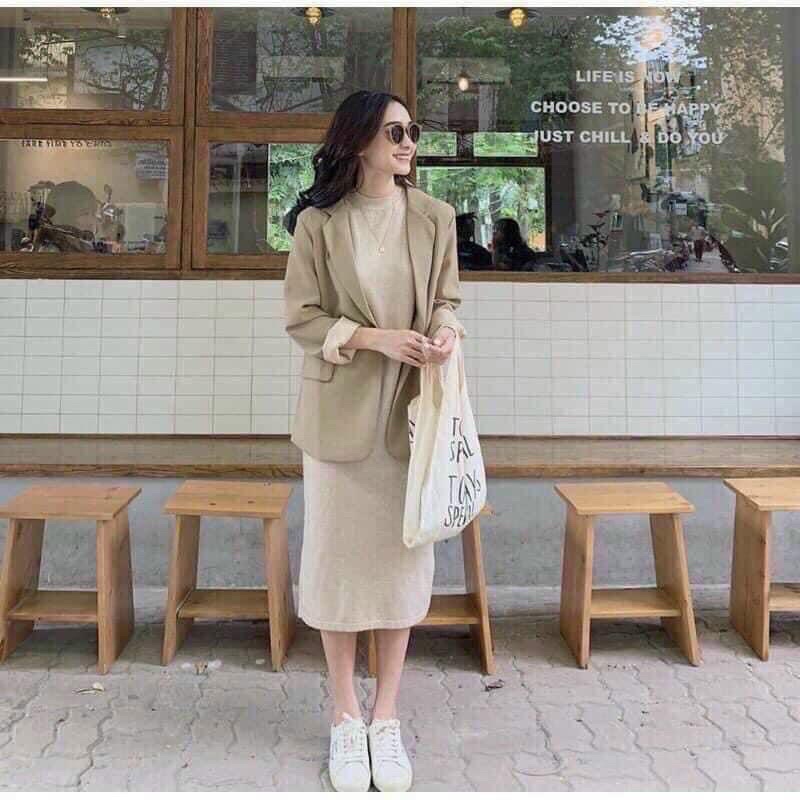 Áo Blazer nữ dài tay túi trơn 2 lớp phong cách Hàn Quốc màu đẹp