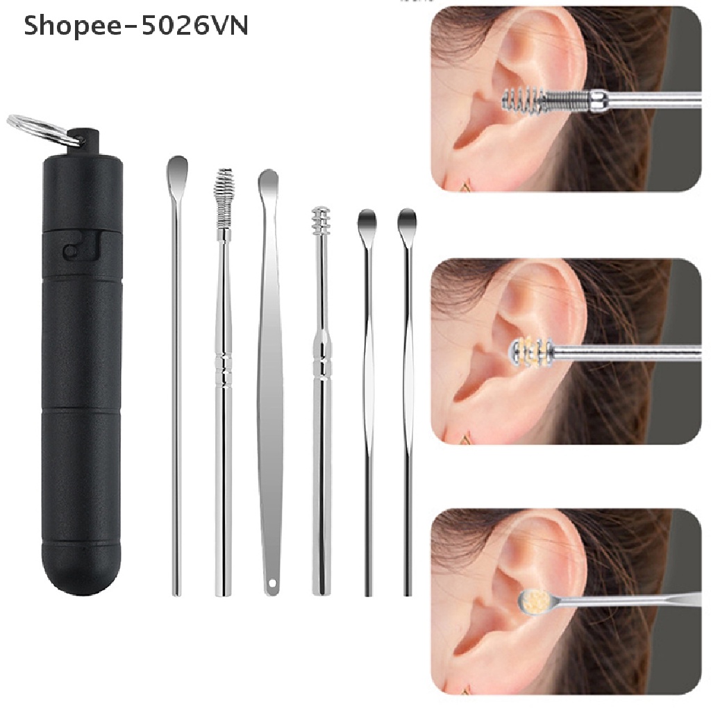 Bộ 1 / 6 Dụng Cụ Lấy Ráy Tai Hình Muỗng Độc Đáo