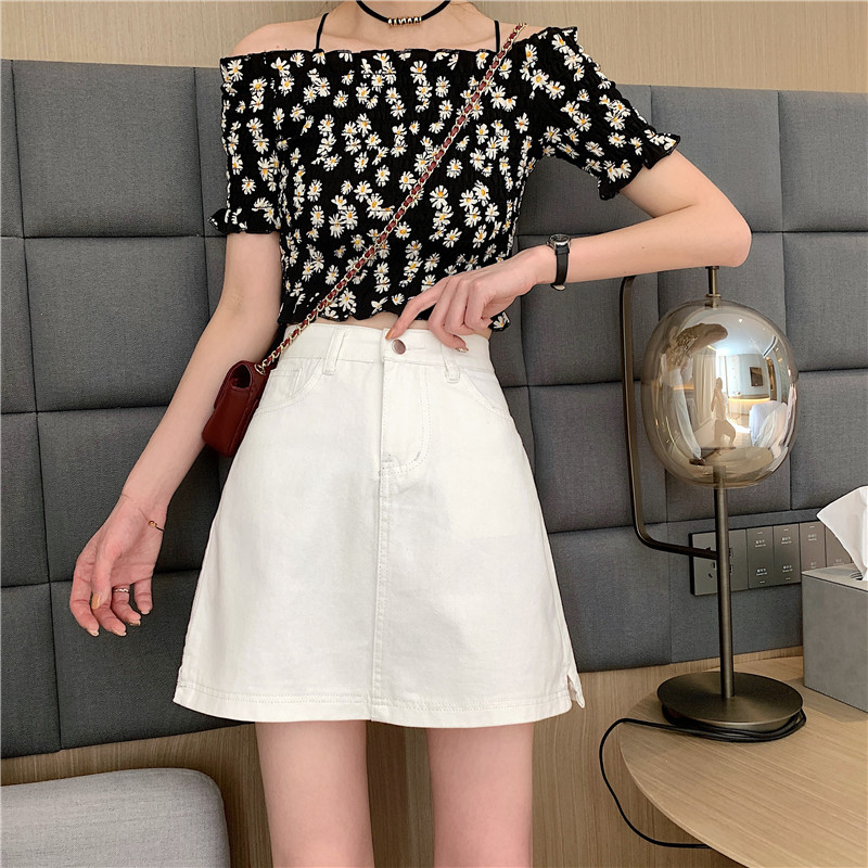 [Mã FADIRECT20 giảm 20K đơn 150K] Chân Váy Denim Lưng Cao Kiểu Chữ A Phong Cách Hàn Quốc Dễ Phối Đồ | BigBuy360 - bigbuy360.vn