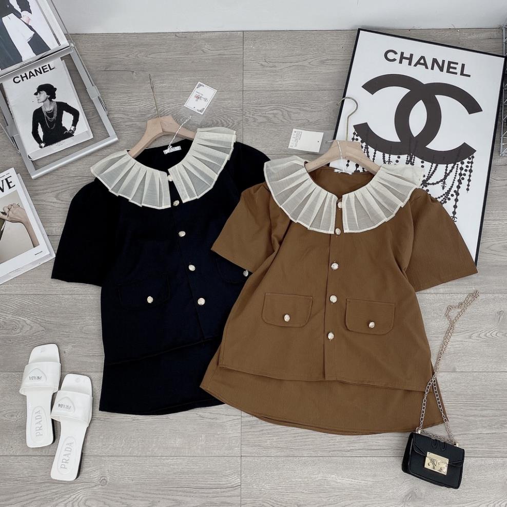 [ 𝐅𝐑𝐄𝐄 𝐒𝐇𝐈𝐏 ]  SET SƠ MI BÈO XẾP LI CHÂN VÁY NGẮN CHỮ A