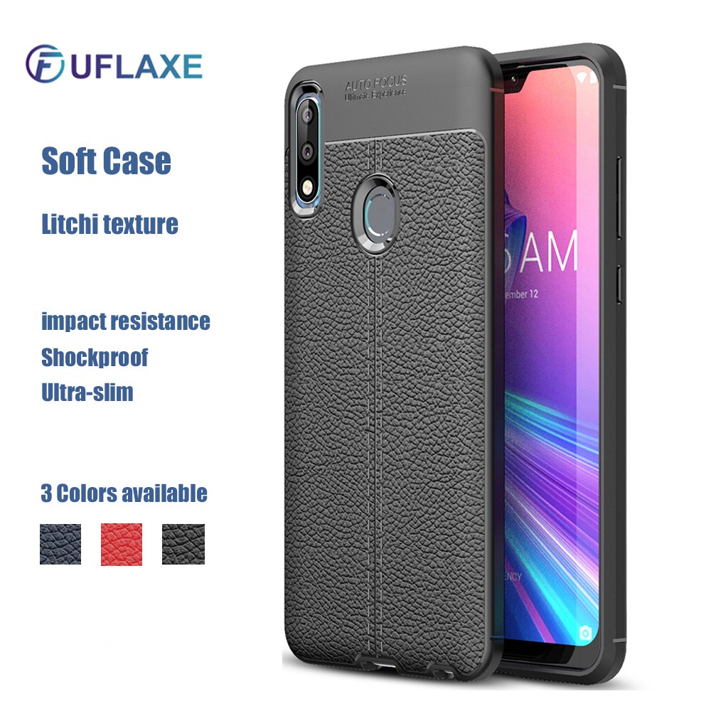 UFlaxe Ốp Lưng Điện Thoại Mềm Cho Asus Zenfone Max Pro M1 ZB601KL ZB602KL ZB555KL Zenfone Max Pro M2 ZB631KL X01BDA X00PD X00TD Bề mặt da vải thiều Siêu Mỏng Chống Sốc LZ