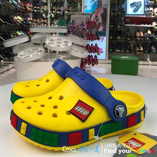 Dép sục Croc-Legô cho bé màu vàng- tặng 2jibit