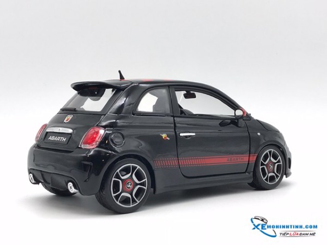 Xe Mô Hình New Fiat 500 Abarth Bburago 1:18 (Đen)