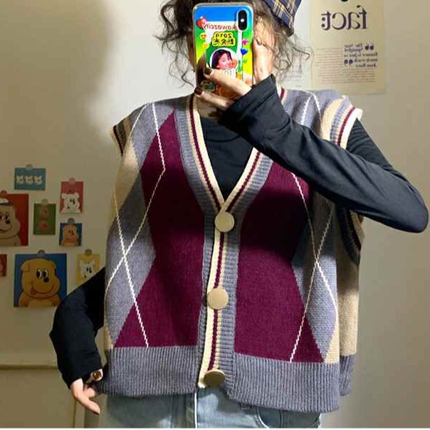 Korean fashion V-neck knitted cardigan women's jacket | BigBuy360 - bigbuy360.vn