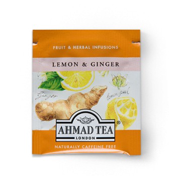Trà Thảo Mộc Túi Lọc Ahmad Lemon &amp; Ginger Revitalise - Trà Ahmad Chanh &amp; Gừng Hộp Giấy Bao Thiếc 40g