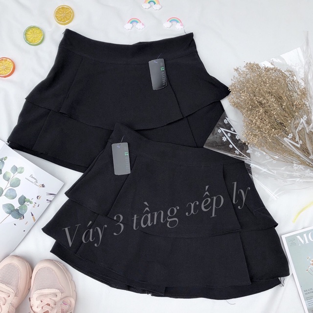 Chân váy xếp li 3 tầng