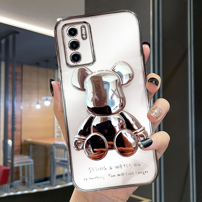 Ốp Điện Thoại Mềm Trong Suốt Chống Sốc In Hình Gấu Hoạt Hình Cho Oppo Reno 7 SE 6 5 4 Pro Reno6 Reno5 Reno4